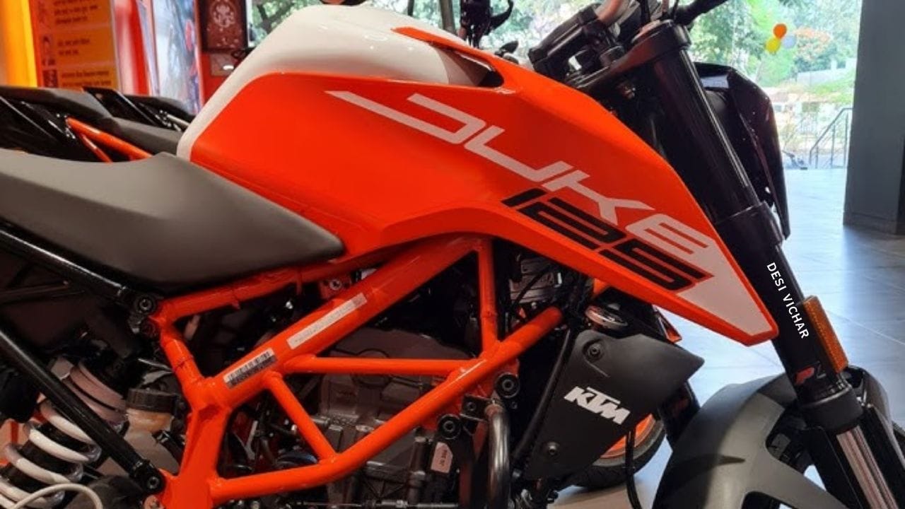 KTM 125 Duke की पूरी जानकारी, जिसमें इसका दमदार इंजन, 50kmpl का माइलेज, टॉप स्पीड और 2.08 लाख रुपये की कीमत शामिल है। जानिए इसके फीचर्स और परफॉर्मेंस डिटेल्स।