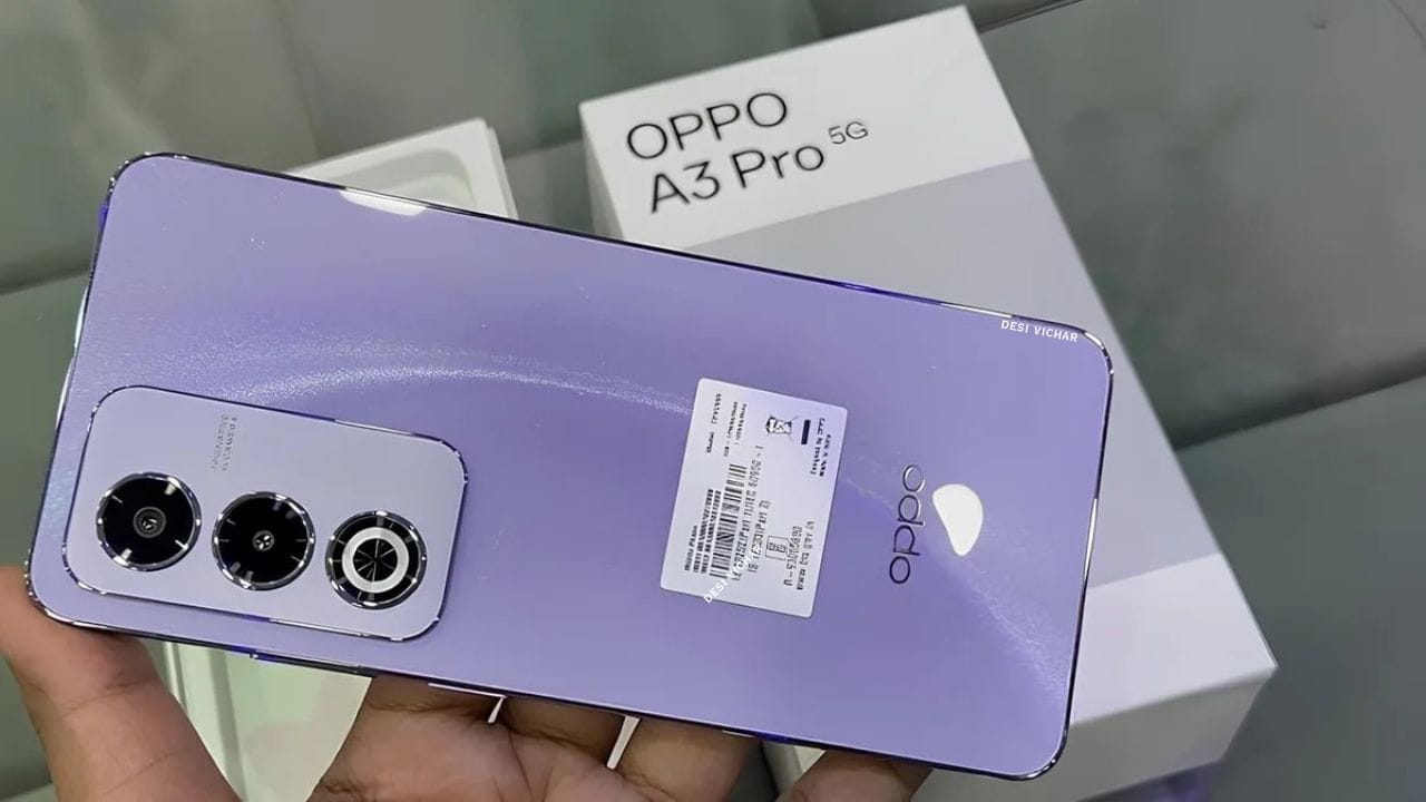 Oppo A3 Pro 5G का शानदार कैमरा, दमदार बैटरी, और तेज प्रोसेसर इसे आपके बजट में एक परफेक्ट स्मार्टफोन बनाते हैं। जानें इसकी खासियतें और कीमत।